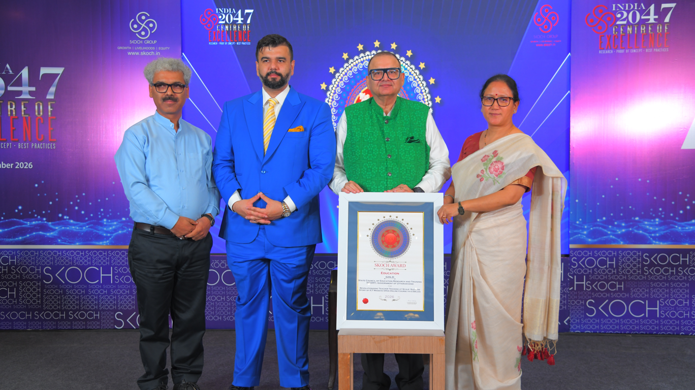SCERT उत्तराखण्ड को प्रतिष्ठित SKOCH Gold Award